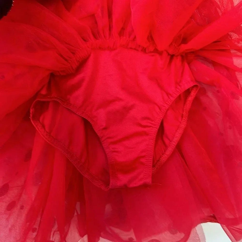 Weissman Showtime A Bluebird On Your Windowsill Dance Costume SC Red Polka Dot